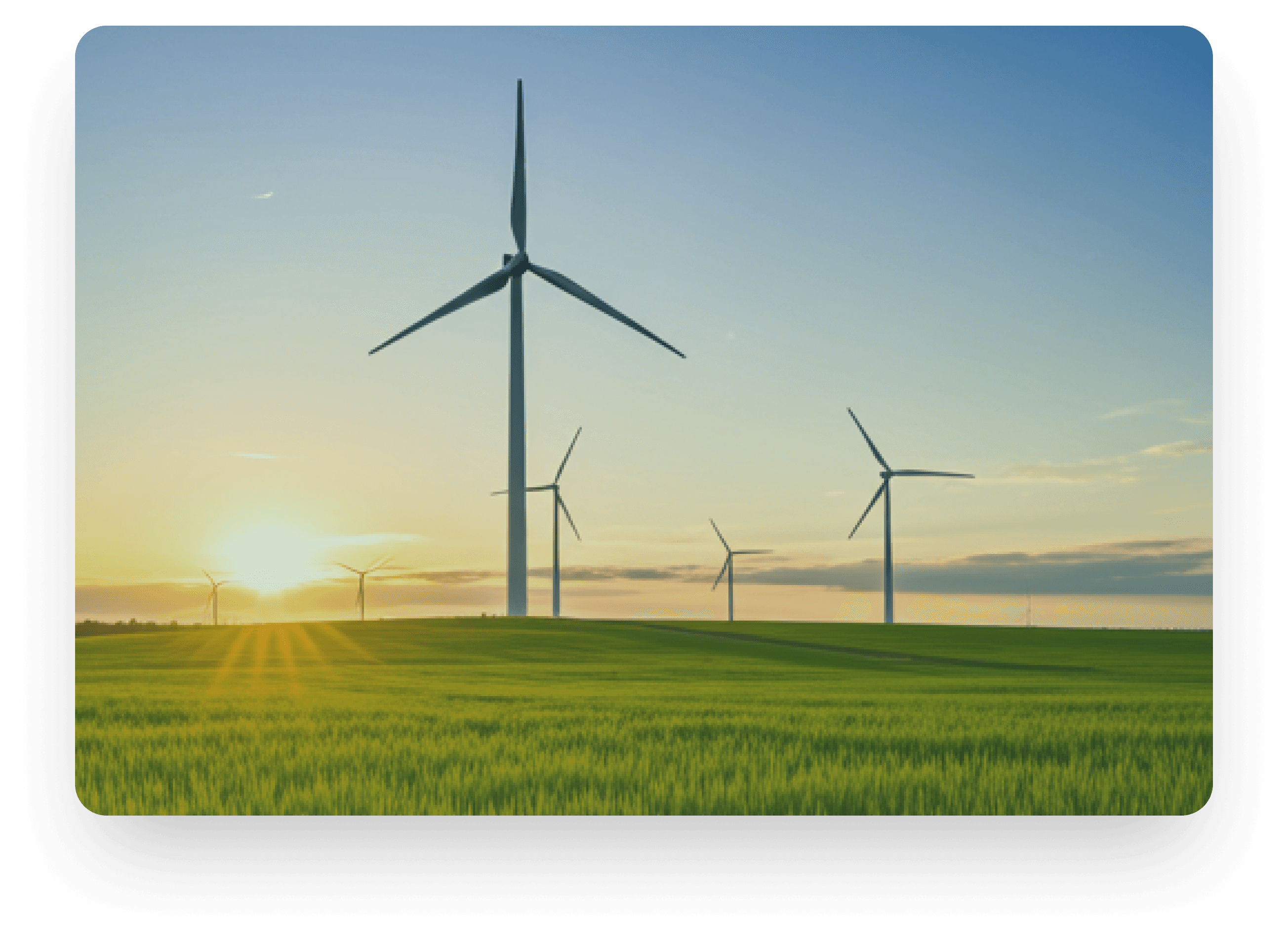 Wind turbines at sunset